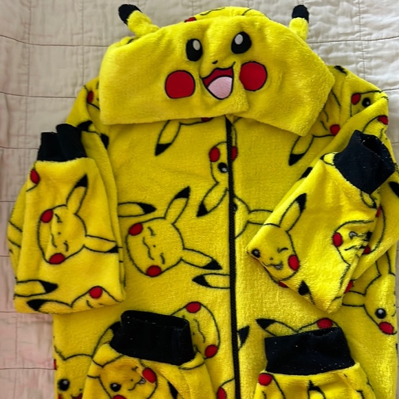 Pokemon Pajamas Kids Pokmon Onesie Sleeper With Hood Poshmark